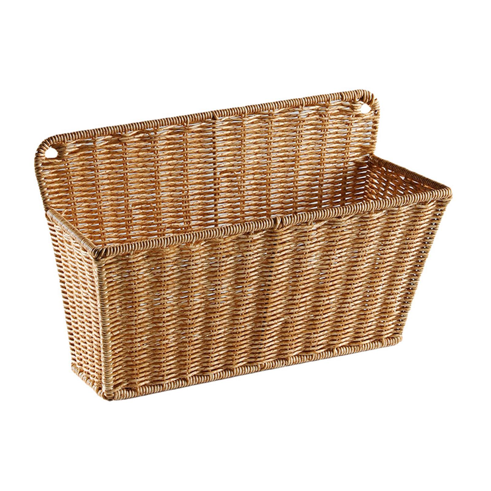 Home Essentials Bathroom Storage - ตะกร้าเก็บของสไตล์สแกนดิเนเวียนแบบแขวนผนัง ตะกร้าพลาสติกสำหรับของใช้ในบ้าน ห้องครัว ห้องน้ำ