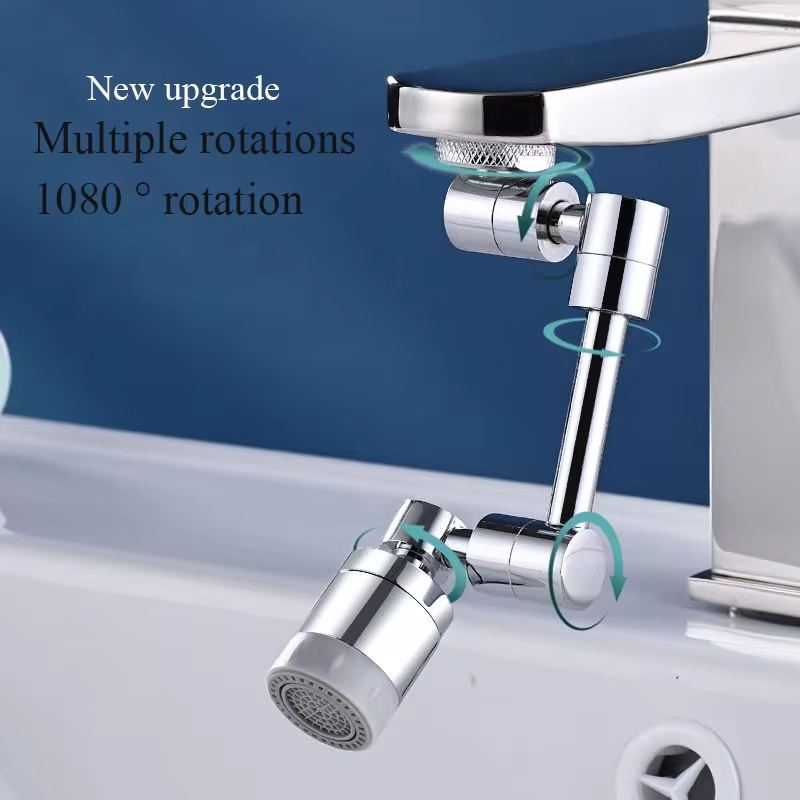 Basin Mixer Tap - ยูนิเวอร์แซล 1080 ° ก๊อกน้ำปรับหมุนได้พร้อมแขนต่อแบบกลไก ปรับระดับได้ รองรับการไหลของน้ำแบบเดี่ยว/คู่