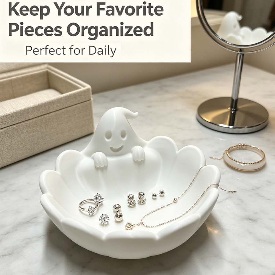 ถาดใส่เครื่องประดับรูปผี 3D สี - Home Essentials Bathroom Storage บทวิจารณ์และราคา