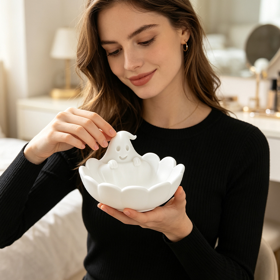 ถาดใส่เครื่องประดับรูปผี 3D สี - Home Essentials Bathroom Storage บทวิจารณ์และราคา