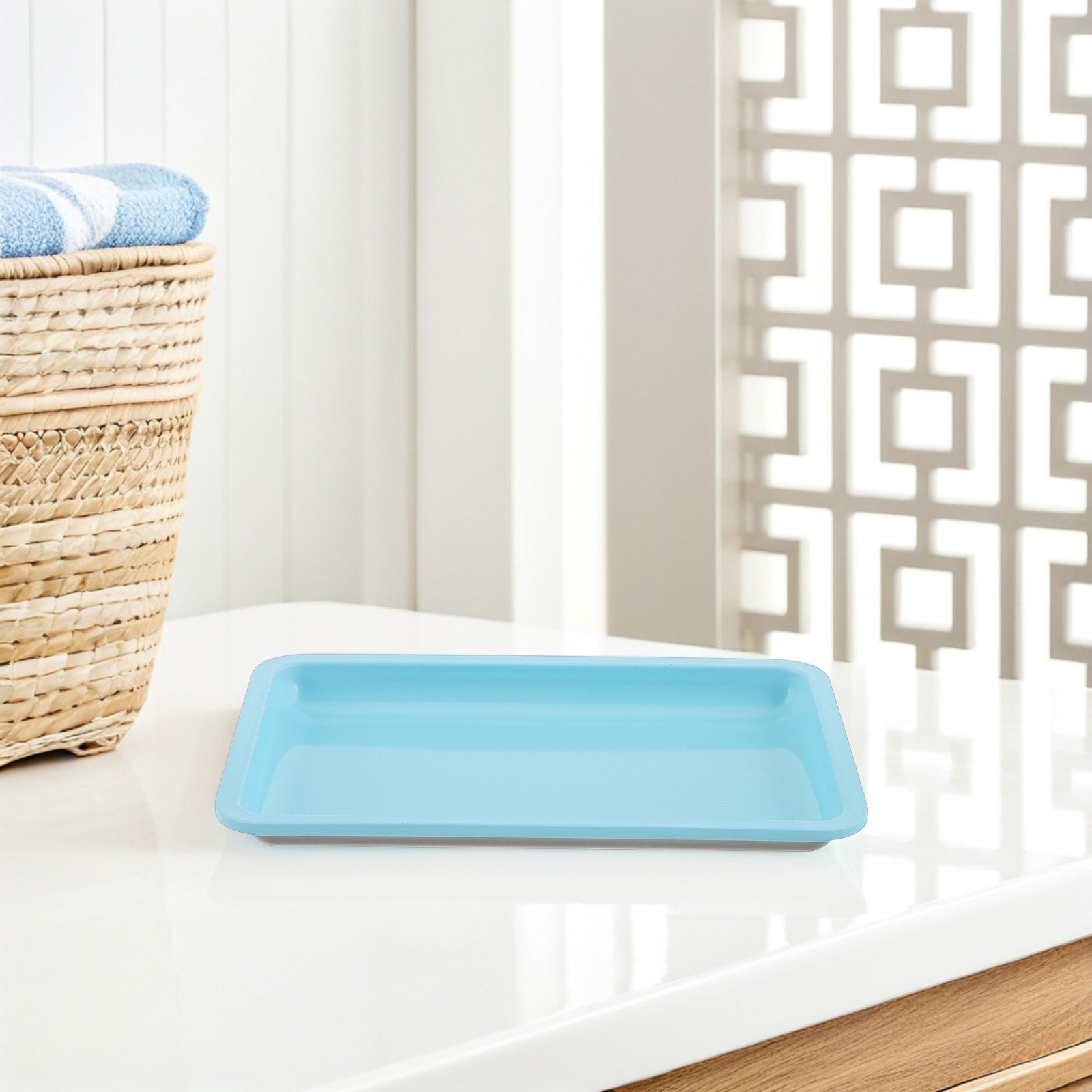 ถาดจัดเก็บอุปกรณ์ทำเล็บสแตนเลส - Home Bathroom Organizer บทวิจารณ์และราคา